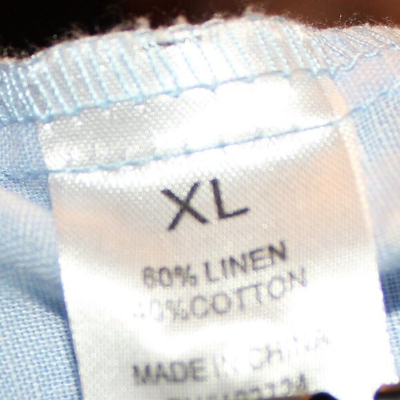 Hester & Orchard, Blouse, XL, Light Blue w/ White Anchor Pattern, 3/4 Sleeve - Picture 4 of 4